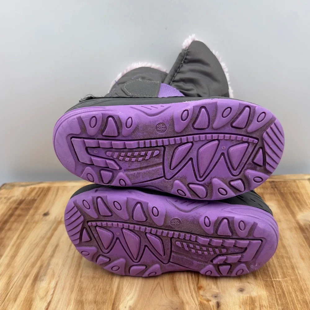 Kamik Snowbug F2 Boots Gray Purple Winter Snow Toddler Size 10 Waterproof